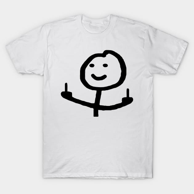 Middle Finger Stickman T-Shirt by herry.le